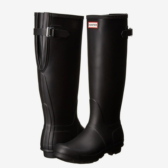 Hunter Shoes Hunter Matte Black Original Back Adjustable Tall